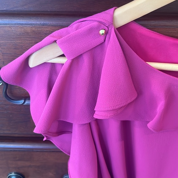 Chic Magenta Ruffle Dress - Picture 5 of 8